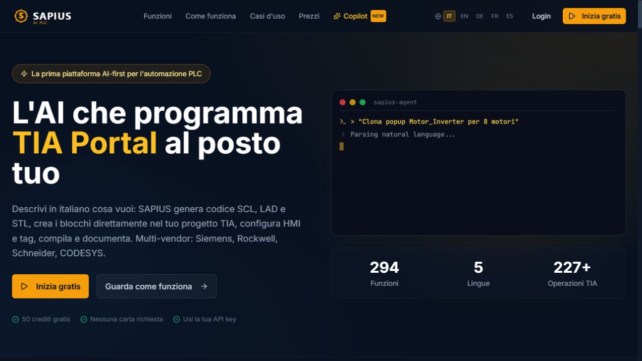 Pagina pubblica di SAPIUS Portal